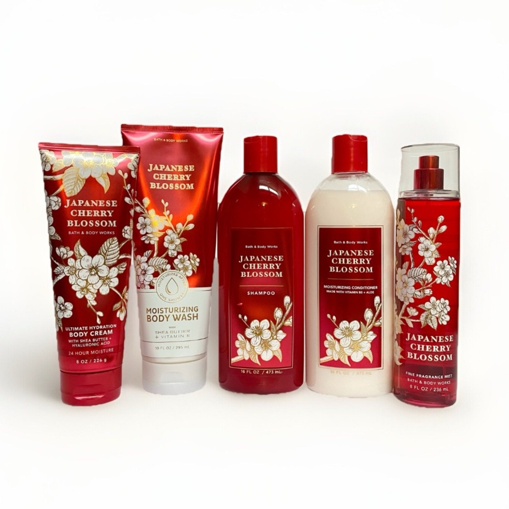 Bath & Body Works Cherry Blossom shampoo conditioner body lotion shower gel mist